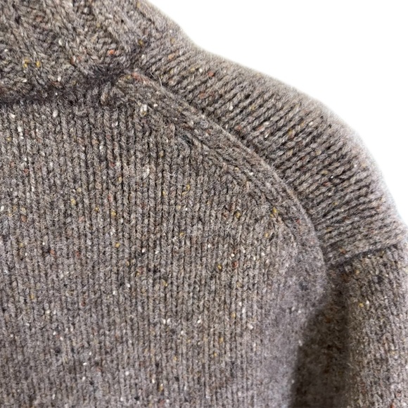 GAP Men’s Large Tan Speckled Qyarter-Zip Wool Blend Sweater - Picture 5 of 11